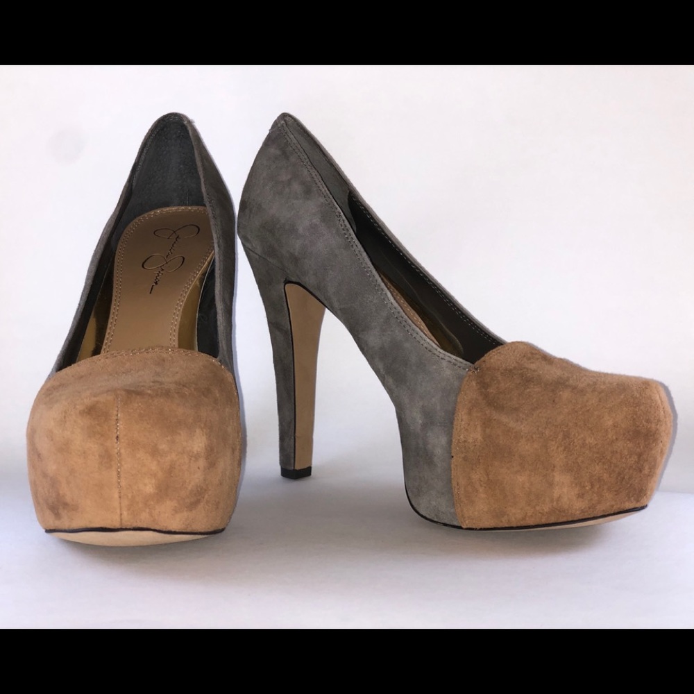 Jessica Simpson Elisey Platform Pump tan/grey 8.5